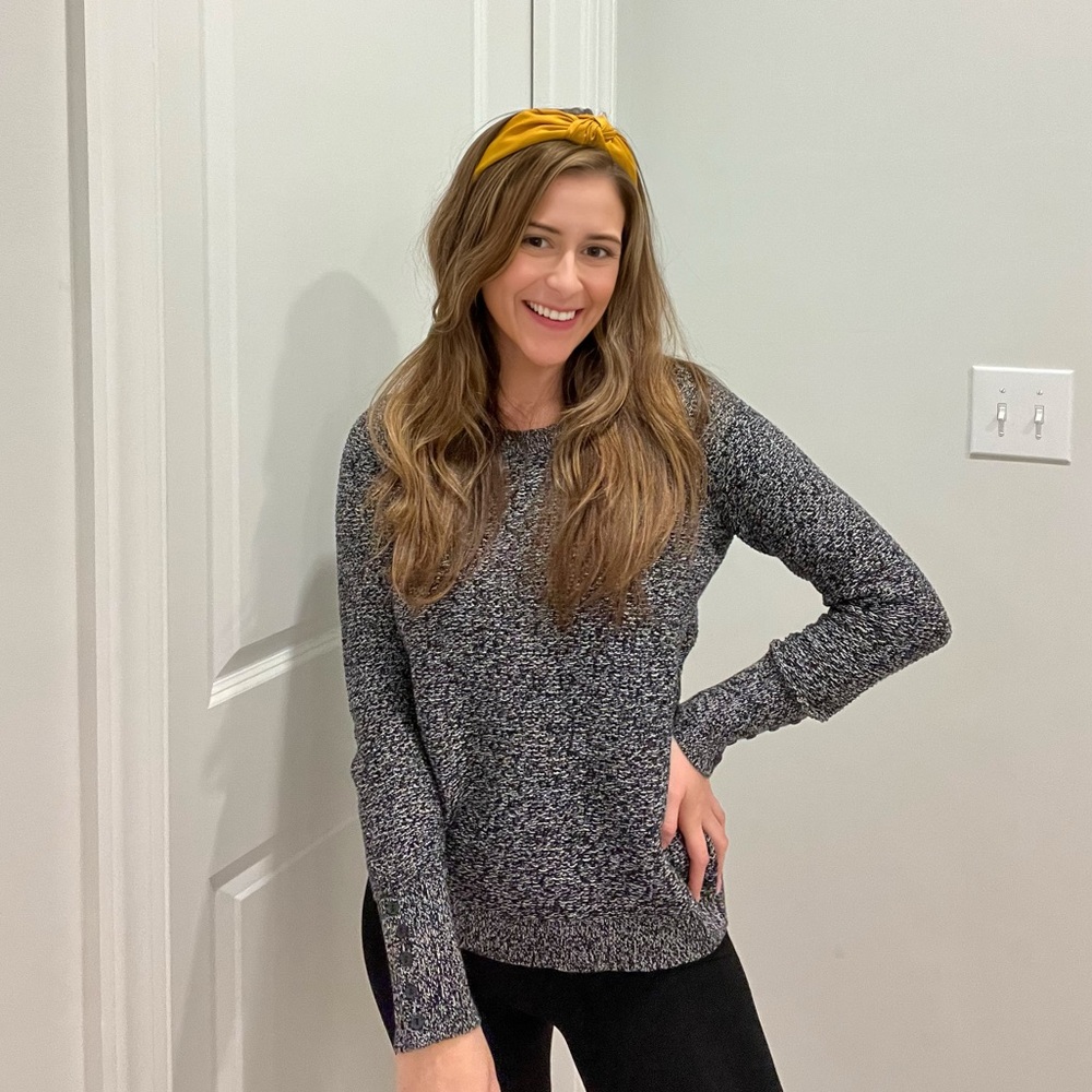 The Loft Sweater with buttoned sleeve detail